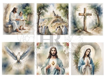 Téléchargement numérique / Clipart religieux/Clipart Jésus / Jésus PNG / PNG religieux / Clipart chrétien / Clipart Jésus aquarelle / catholique png