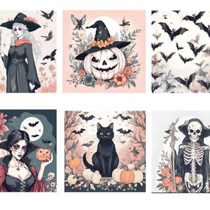 A4 Rice Paper Decoupage / Halloween Rice Paper / Halloween Rice Paper Printable/ Halloween Decoupage/ Moody Halloween/ Victorian Decoupage