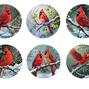 A4 Rice Paper Decoupage / Red Cardinals Rice Paper/Red Cardinal Decoupage Paper/ Christmas Rice Paper/ Bird Rice Paper/Christmas Decoupage