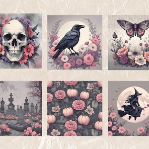 A4 Rice Paper Decoupage / Halloween Rice Paper/ Mulberry Paper/ Goth Decoupage Rice Paper/Halloween Decoupage Rice Paper/Goth Skull Paper