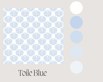 Dollhouse Wallpaper 1 12/Victorian Dollhouse Wallpaper/Blue Chinoiserie Wallpaper/Dollhouse Living Room/1:12 Scale Miniature/Dollhouse Toile