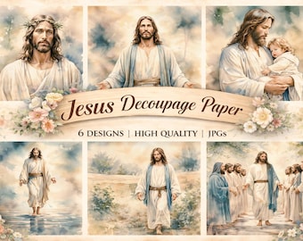 Papier de riz pour découpage/papier de découpage chrétien/papier de découpage religieux/papier de découpage religieux/papier aquarelle Jésus/papier de riz religieux