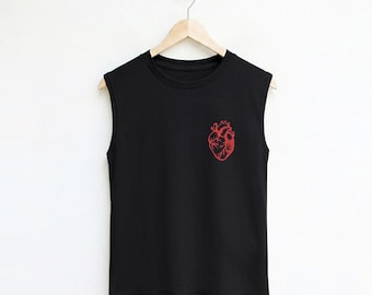 Anatomy Heart Muscle Tank Top: Physiology Workout Shirt