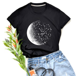 Moon Shirt starry night T-Shirt Moon phases T-Shirt Clothing Shirt