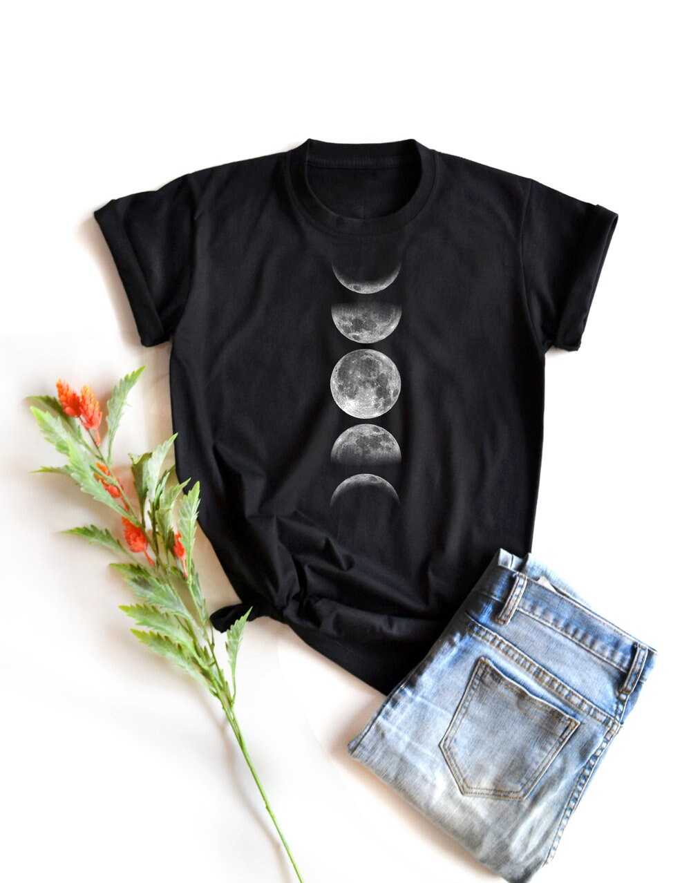 Moon Shirt Moon night T-Shirt Moon phases T-Shirt Clothing ...