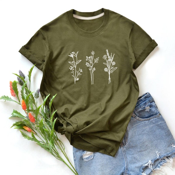 Wildflower Shirt garden T-Shirt funny gift Shirt Graphic design T-Shirt Clothing Shirt womens