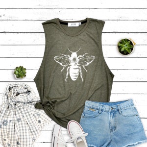 Bees shirt save bee Shirt insect lover shirt Muscle tee tank top workout tank