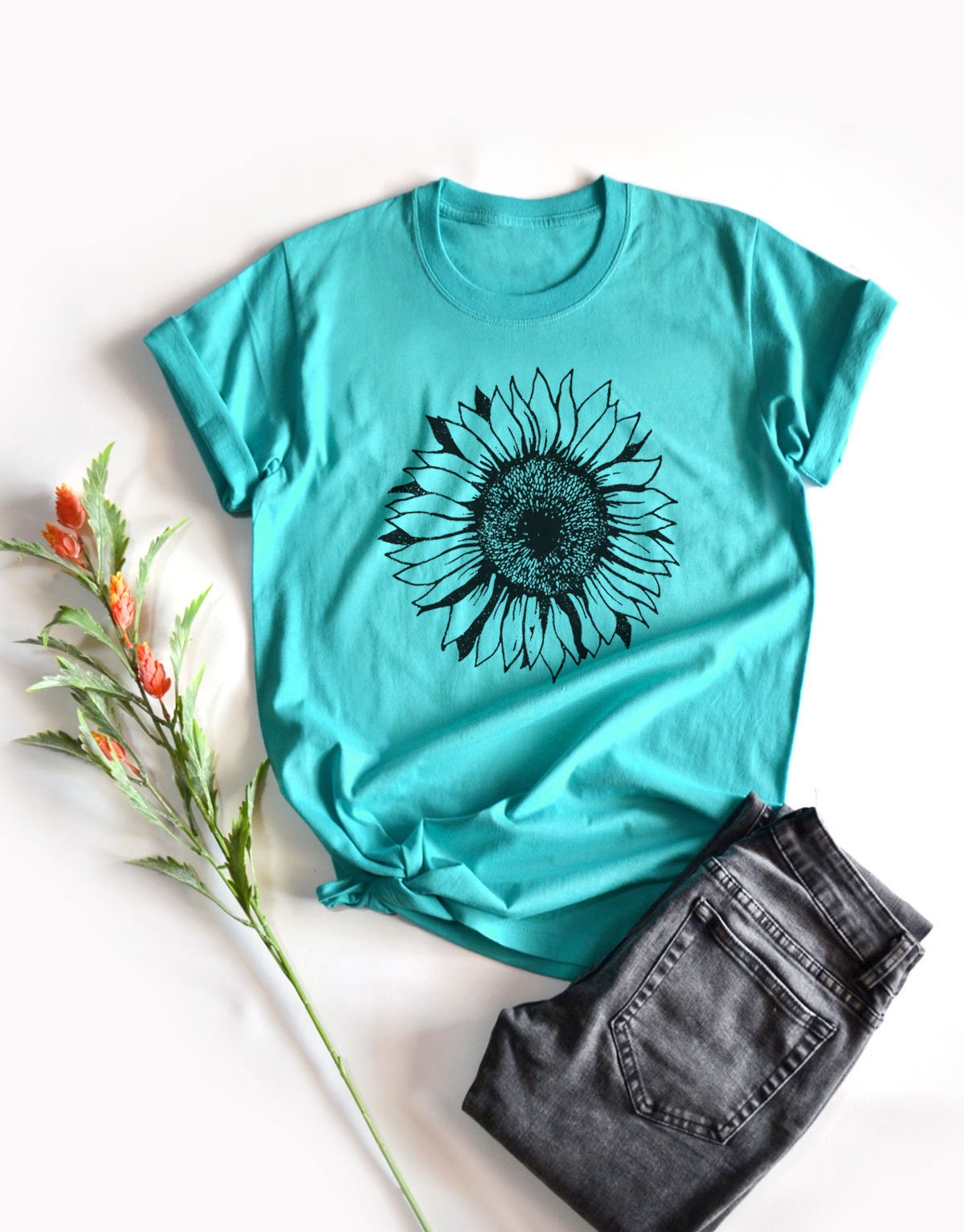 Sunflower Shirt Sunflower Tshirt Graphic Tee Funny Tshirt Etsy