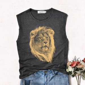 Lion Shirt Lion Graphic Shirt Animals Shirt Muscle Tank - Etsy