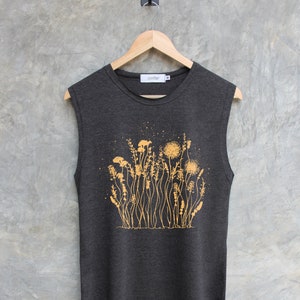 Wildflower Graphic Muscle Tank Top: Women&#39;s Workout Shirt