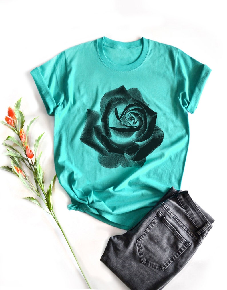 Rose Shirt Valentine Gift Shirt Rose Tshirt Gift for Her Etsy