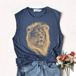 Lion Shirt Lion Graphic Shirt Animals Shirt Muscle Tank - Etsy