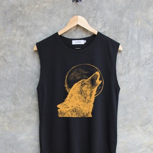 Wolf moon shirt wolf graphic Shirt moon shirt Muscle tank workout regular tank tops