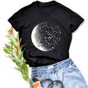 Moon Shirt starry night T-Shirt Moon phases T-Shirt Clothing Shirt