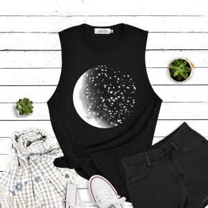 Mond Sterne Shirt Mond und Sterne Shirt Mond Grafik Shirt Muskel T-Shirt Tank Top Workout Tank