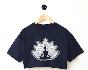 Cropped yogatop: katoenen trainingsshirt (normaal of oversized)