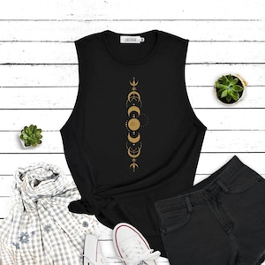 Der Mond Shirt Mond Grafik Shirt Mond Phasen Grafik Shirt Muskel T-Shirt Tank Top Workout Tank