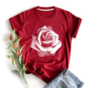Rose shirt Valentine gift Shirt Rose T-Shirt gift for her T-Shirt Clothing Shirt