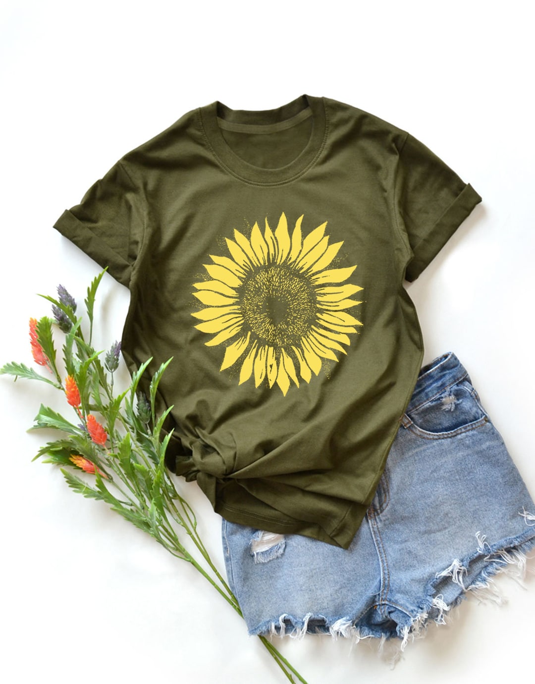 Sunflower Shirt Sunflower T-shirt Graphic Tee Funny T-shirt - Etsy