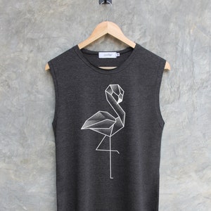 Flamingo shirt Paper bird Shirt flamingo graphic shirt Muscle tank workout regular tank tops fall apparel