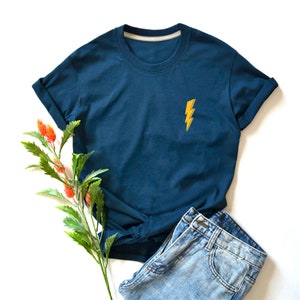 lightning bolt graphic shirt lightning bolt pocket T-Shirt funny T-Shirt Clothing Shirt