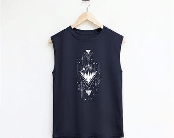 Mountains Graphic Muscle Tank Top: Adventure Print