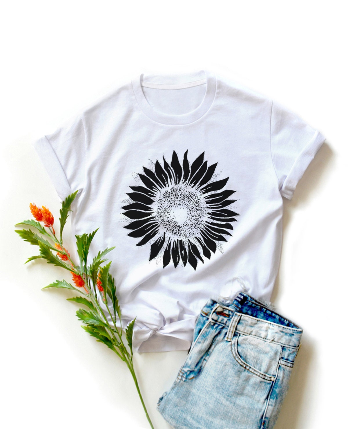 Sunflower Shirt Sunflower T-shirt Graphic Tee Funny T-shirt