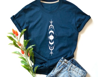 The Moon Shirt Moon night graphic T-Shirt Moon phases T-Shirt Clothing Shirt