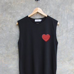 Heart pocket shirt heart Shirt love sign shirt Muscle tank workout regular tank tops