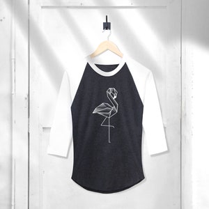 Flamingo graphic Shirt Flamingo lover Shirt Baseball Raglan 3/4 Sleeve