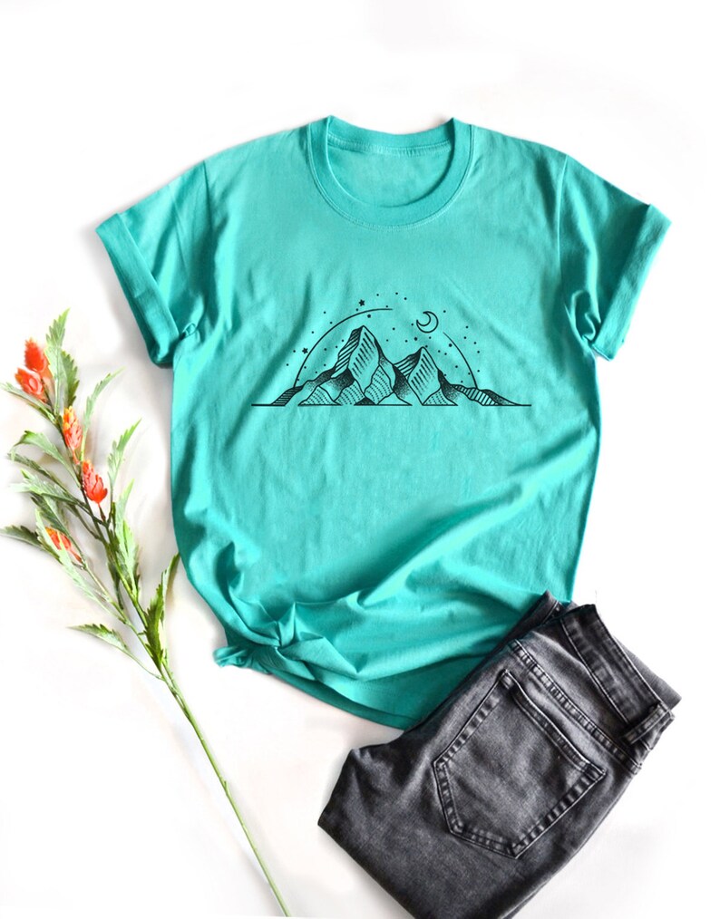 Mountain Shirt Nature Tshirt Nature and Nature Shirt Graphic Etsy