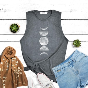 Mond-Shirt Mondphasen Shirt Mond-Grafik-Shirt Muskel-T-Shirt Tank Top Workout Tank