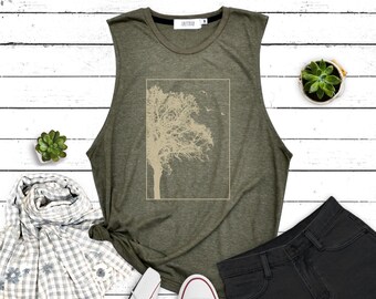 Tree Graphic Muscle-tanktop: workout-T-shirt voor dames