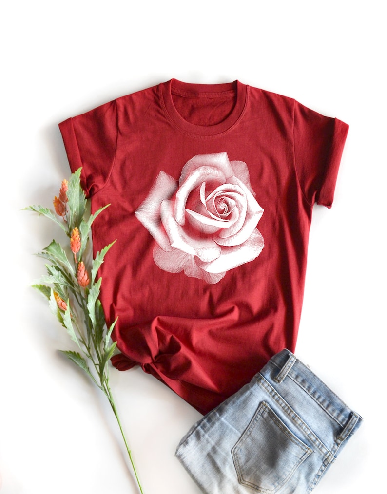 Rose shirt Valentine gift Shirt Rose TShirt gift for her Etsy