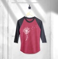 Dandelion Flower Raglan Shirt: 3/4 Sleeve Baseball Tee product logo