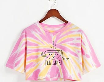 It a tea shirt funny tie-dye crop top cotton Workout Shirt, Oversized Fit