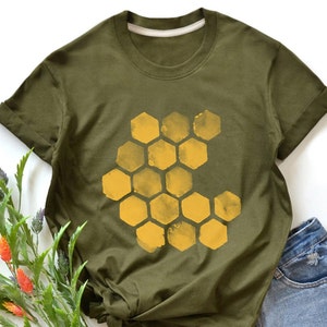 Camiseta de panal, camiseta de abeja, camiseta de abeja, insecto, naturaleza, camiseta divertida, ropa, camiseta