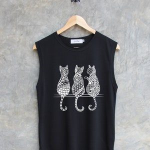 Cat zentangle shirt cat Shirt cat graphic shirt Muscle tank workout regular tank tops
