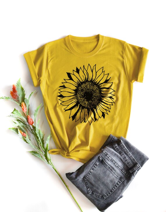 Sunflower Shirt sunflower TShirt graphic tee funny TShirt Etsy