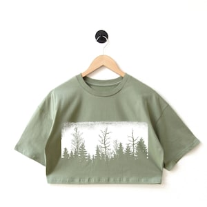 Forest crop shirt forest camping Shirt forest graphic shirt workout regular oversized crop shirts