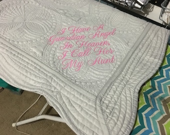 I Have a Guardian Angel in Heaven I Call My Aunt- Baby Blanket- Baby Quilt-Guardian Angel-Shower Gift- Baby Gift- Custom Embroidery