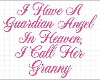 I Have a Guardian Angel in Heaven I Call Her Granny- Baby Blanket- Baby Quilt- Guardian Angel- Shower Gift- Baby Gift- Custom Embroidery