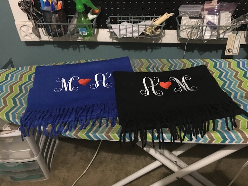 Custom Monogrammed Cashmere Scarves Embroidered Scarves Etsy
