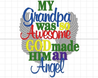 My Grandpa Was So Awesome God Made Her An Angel-Baby Blanket-Baby Quilt- Baby Gift-Memory Gift-Baptism Gift-Christening Gift-Love My Grandpa