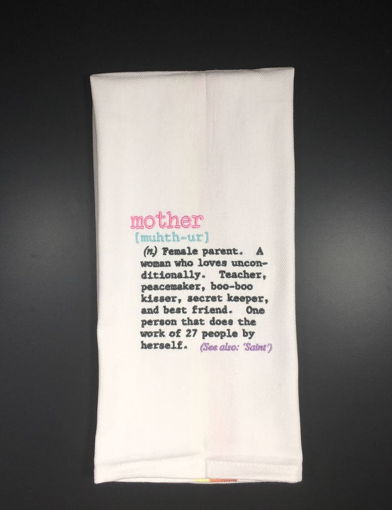 Mother Towel Embroidered Towel Mother's Day Gift Gift Etsy