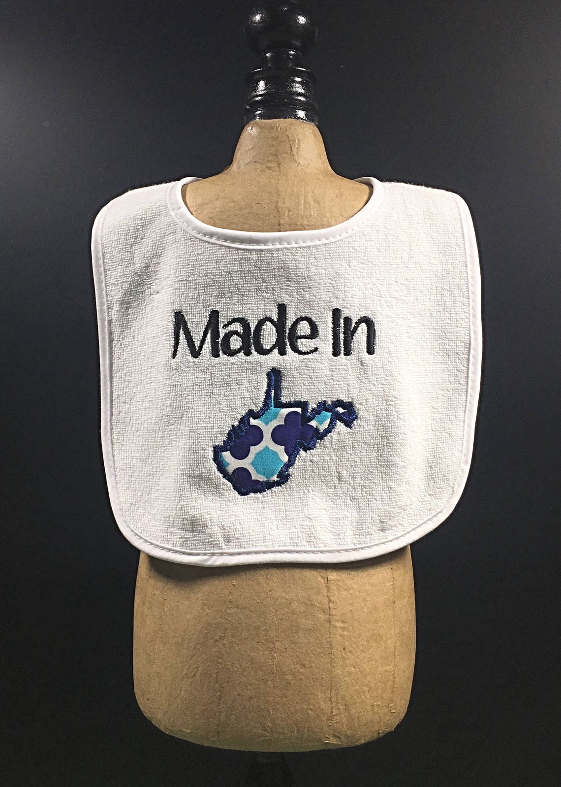 Made in Baby Bib State Baby Bib Funny Baby Bib Home Baby Etsy