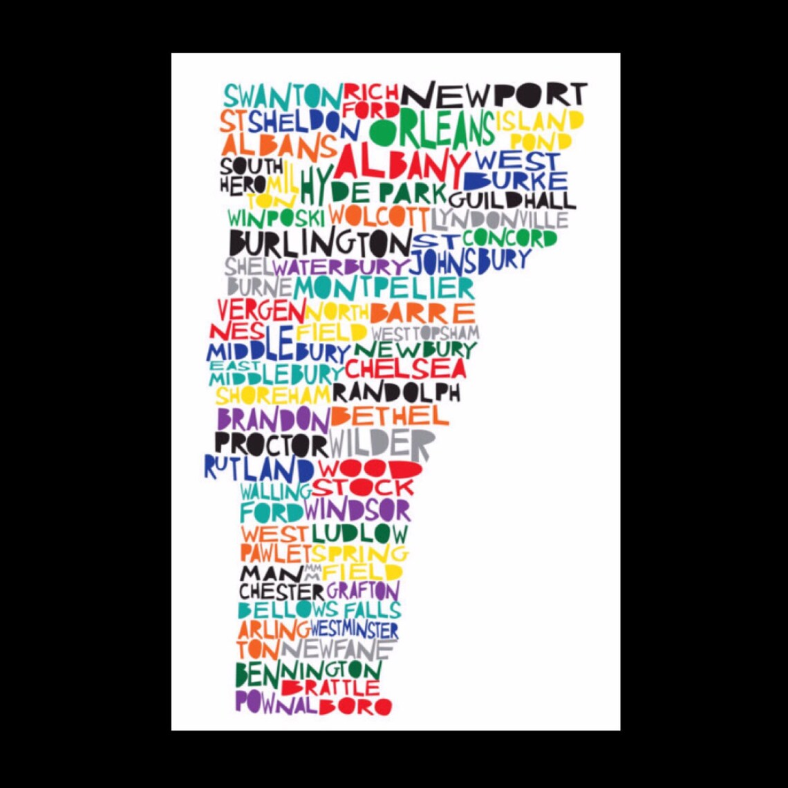 Vermont Word Art Shirt Vermont Shirt Word Art I Love Etsy