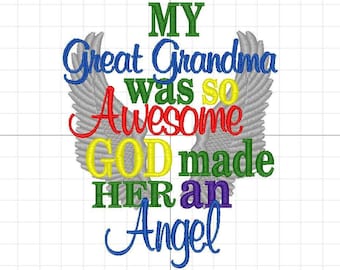 My Great Grandma Was So Awesome God Made Her An Angel- Baby Quilt- Baby Gift-Memory Gift-Baptism Gift-Christening Gift-Love My Great Grandma
