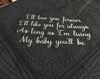 I'll Love Your Forever- I'll Love You For Always- My Baby You'll Be- Baby Blanket- Baby Quilt- Shower Gift- Baby Gift- Baby Shower