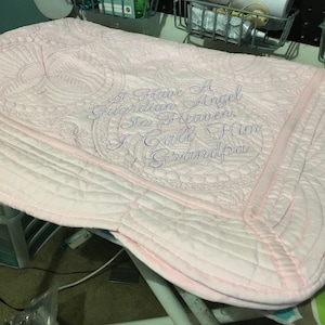 I Have a Guardian Angel in Heaven I Call Grandpa- Baby Blanket- Baby Quilt-Guardian Angel-Shower Gift- Baby Gift- Custom Embroidery